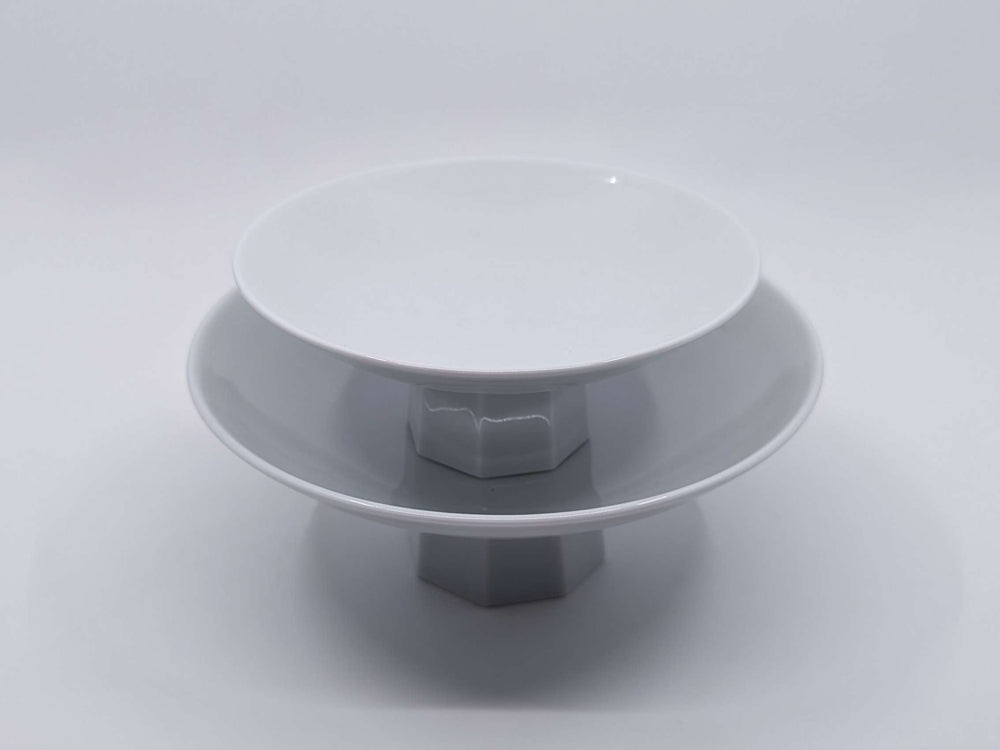 White Porcelain Octagon Bowl Stand