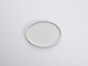 Snowflake Oval Plate White S(W 7.5")