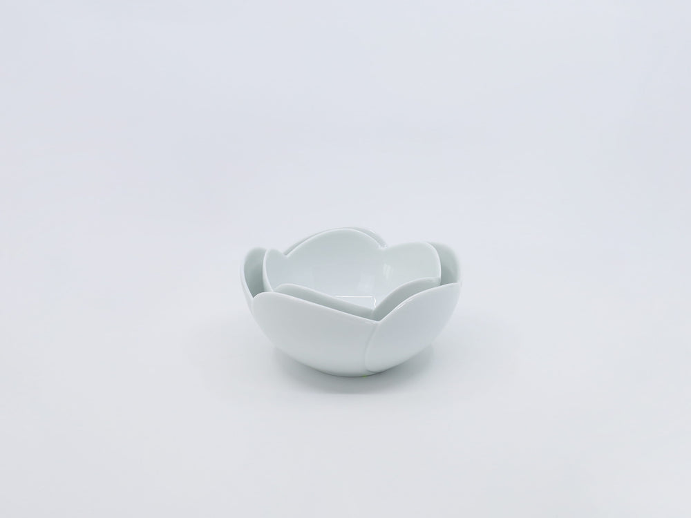 White Porcelain Flower Bowl L(ø 6.3")