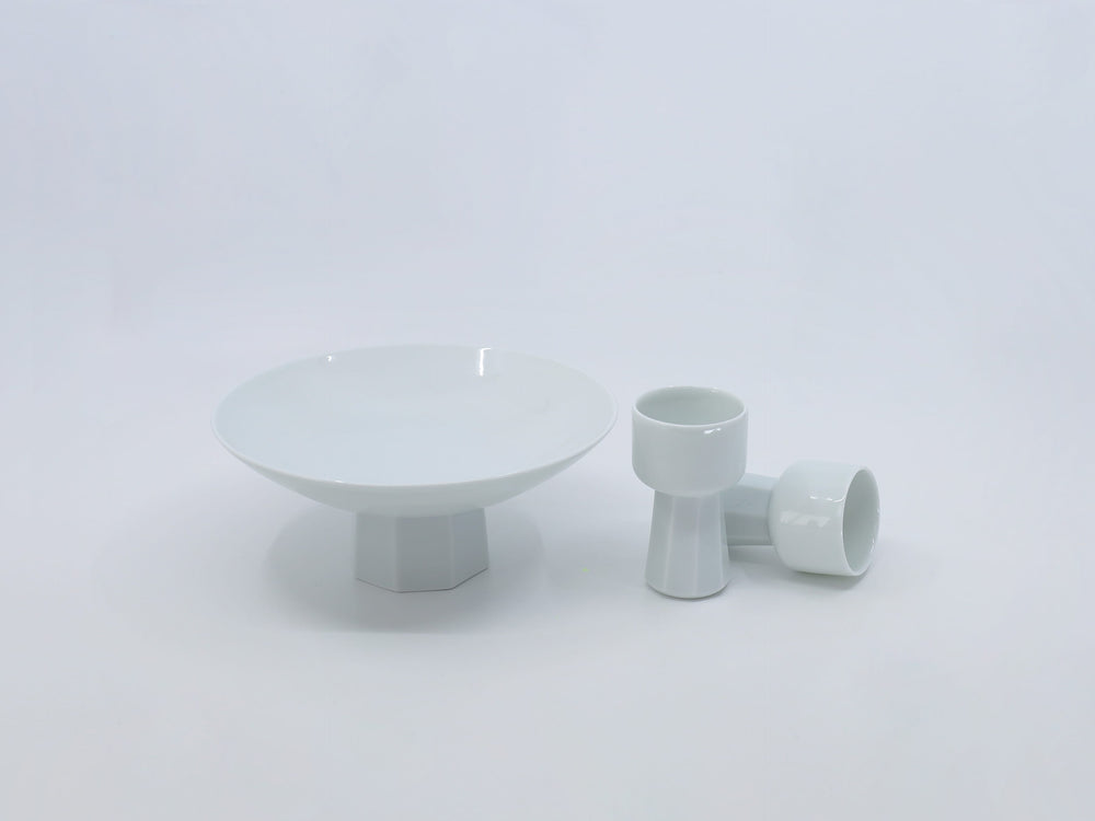 White Porcelain Octagon Bowl Stand